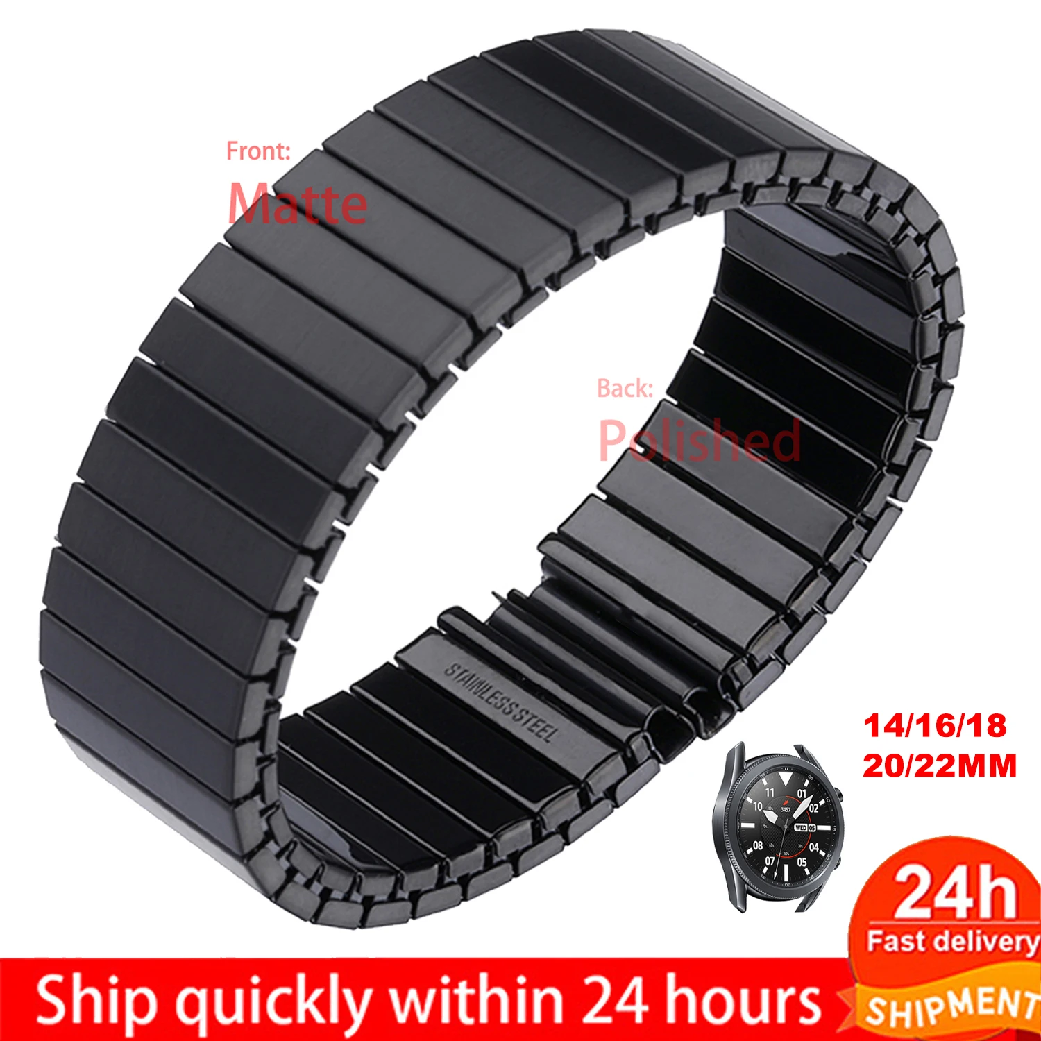 Motorola Smartwatch Accessories - Pulseira elástica de 14/16/18/20/22mm para samsung