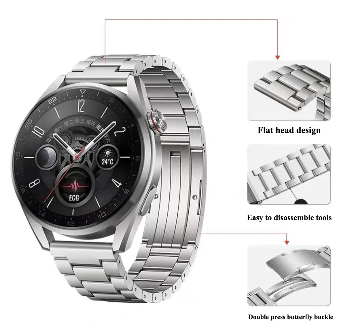 Pulseira de metal em liga de t - Motorola Smartwatch Accessories avaliação e preço