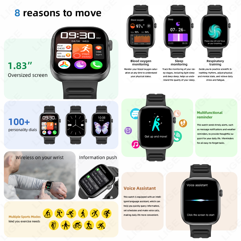 Relógio Inteligente LIGE Mascu - Smartwatch Custom avaliação e preço